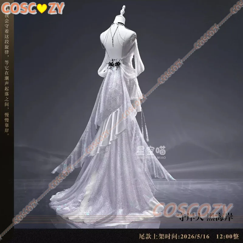 Game Wuthering Waves The Shorekeeper Cosplay Costume Wig Elegant White Wedding Dress Women Halloween Party Gorgeou Uniform Set - view 3