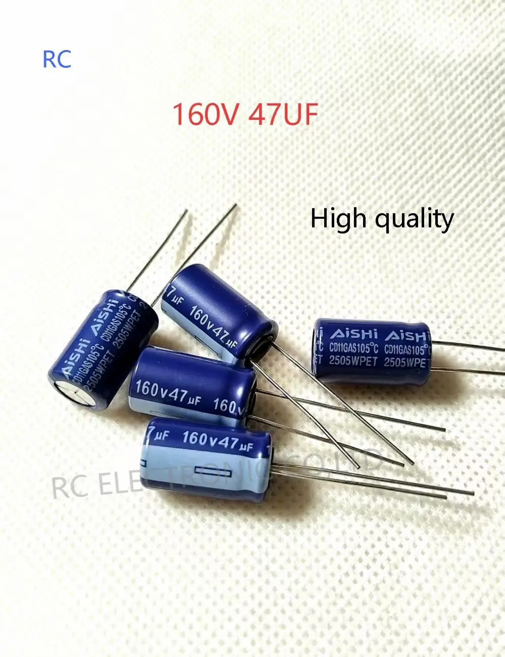 

20pcs 160v 47uf Electrolytic Capacitor Aishi High-Frequency Low Resistance Aluminum Capacitor 10x16MM High Quality ±20%