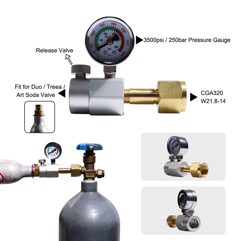 CO2 Refill Station Adapter For Sodastream DUO Art Terra Quick Connect Cylinder From Carbon Dioxide Carbonator