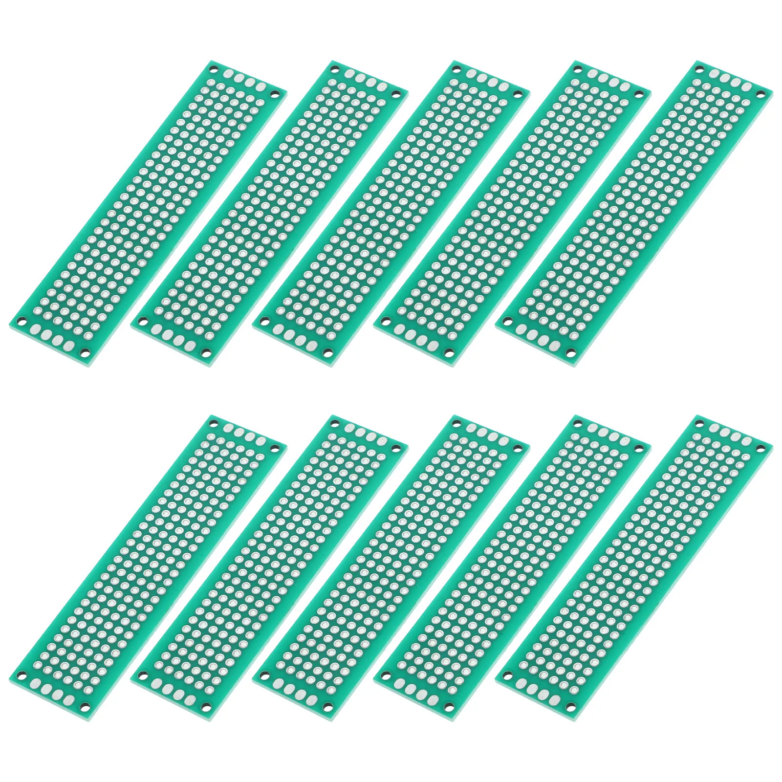 10Pcs Double Sided Pcb Circuit Board Universal Resin Fiberglass 2x8cm Ideal for DIY Soldering Electronics Project Boards