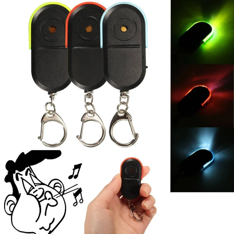 Cross Border Factory Key Anti-loss Device Voice Activated LED Whistle Key Finder Finder for The Elderly A Small Christmas Gift