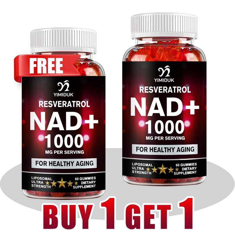 

NAD+ Gummies 900mg with Resveratrol & NR, Supports Energy, Healthy Aging & Vitality for Men and Women, Liposomal Formula