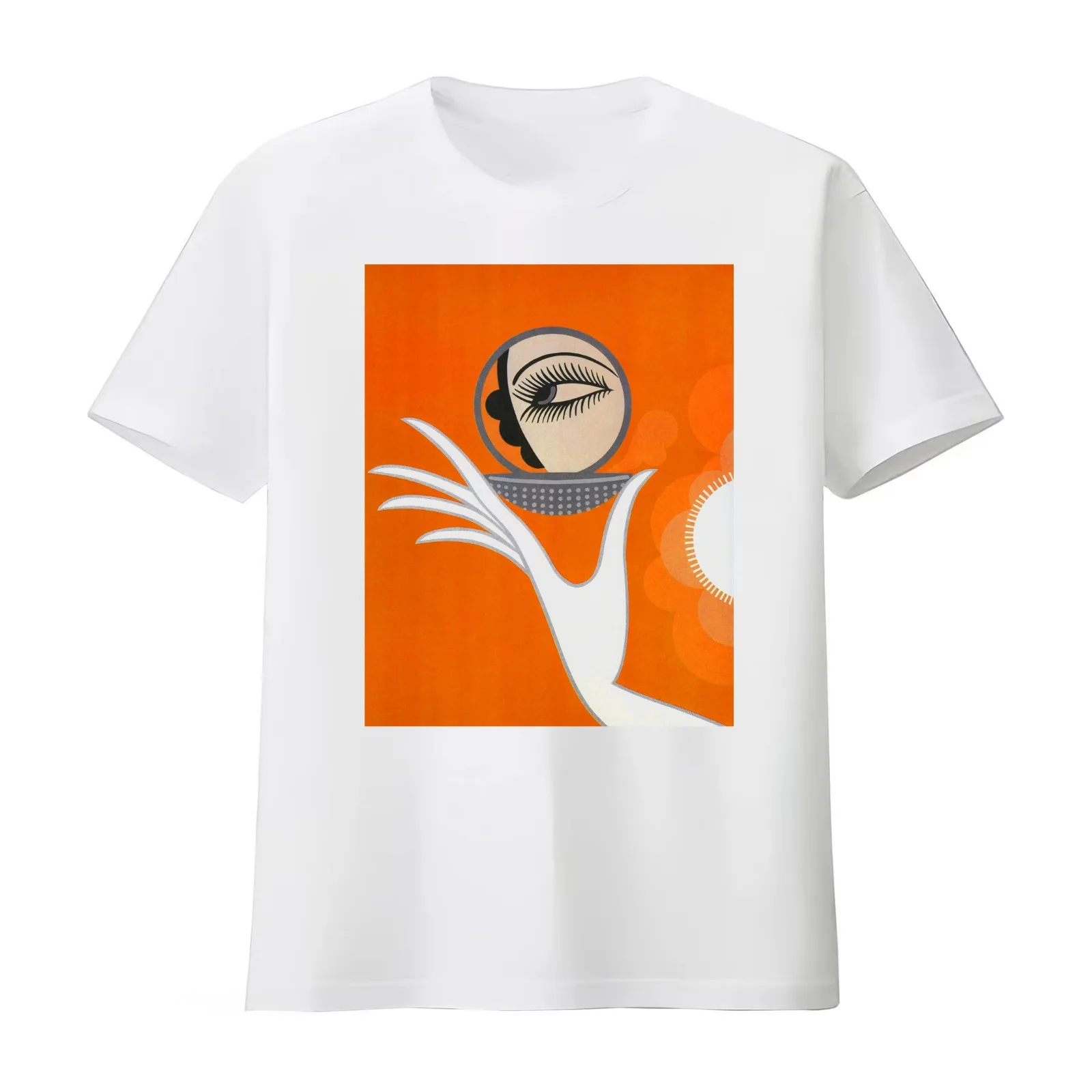 Vintage Art Deco cute makeup fashion art T-Shirt Summer Casual Cotton Tee Oversized Streetwear Tops Vintage Graphic Print