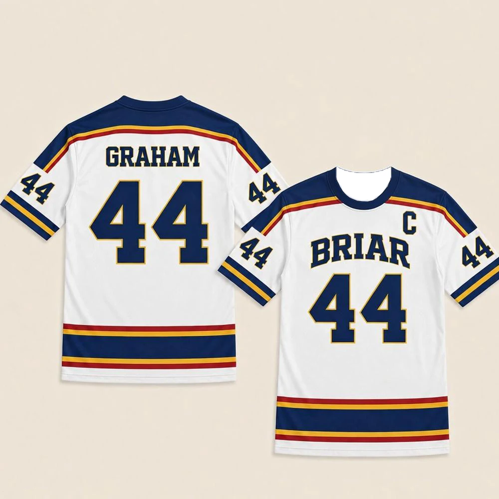 2026 New Off-Campus Briar University Hockey Jersey Summer Graham Logan Cosplay T-shirt Men Women Vintage Streetwear Sports Tops