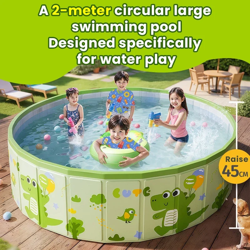 1,2/1,6/1,8/2 m faltbares Schwimmbad, wasserabweisendes Wasserteichspielzeug, große Kapazität, tragbare Badewanne für Familien, Kinder, Wasserspiel