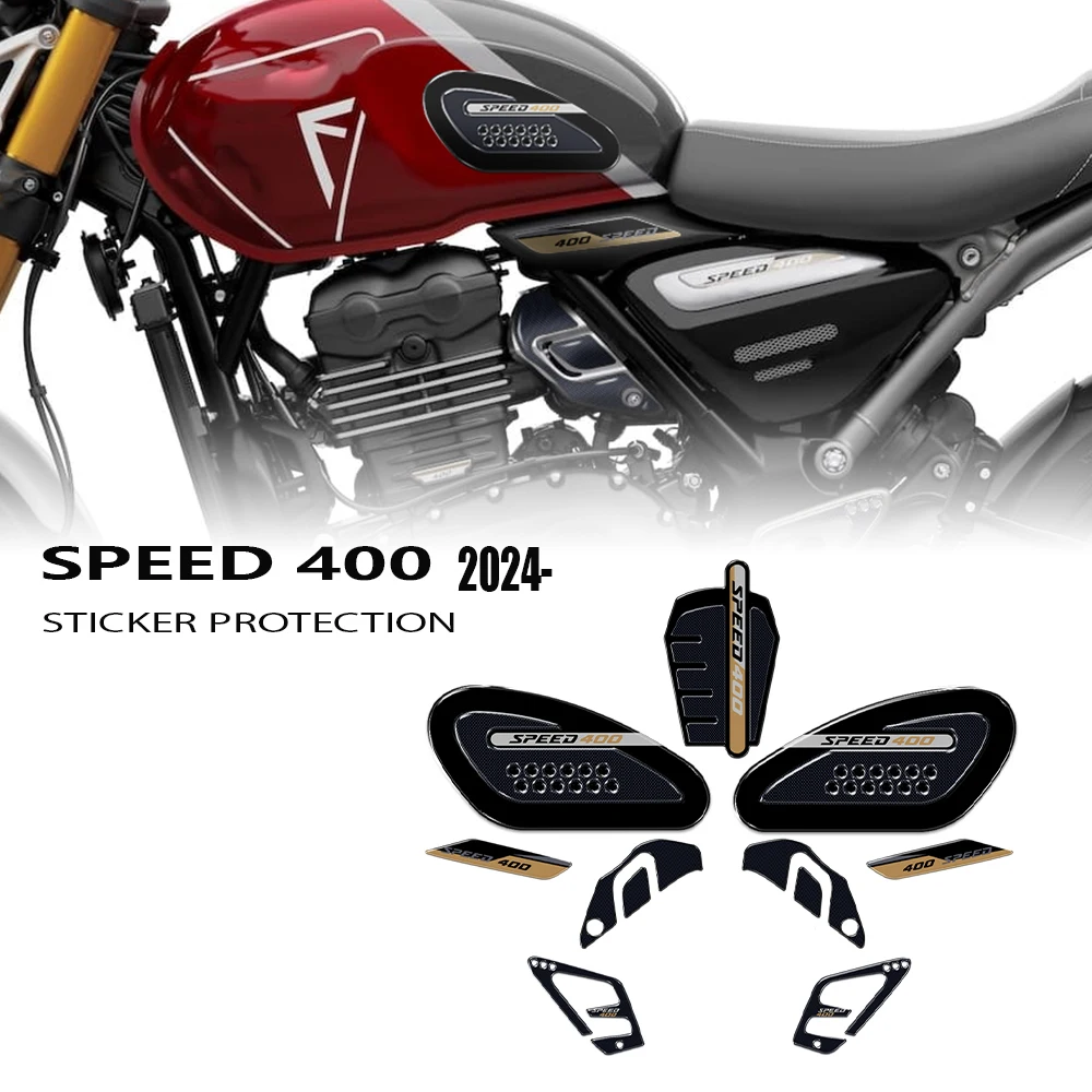 

Motorcycle Accessories 3D Resin Sticker Protection Kit Tank Pad Decals For Speed 400 2024-