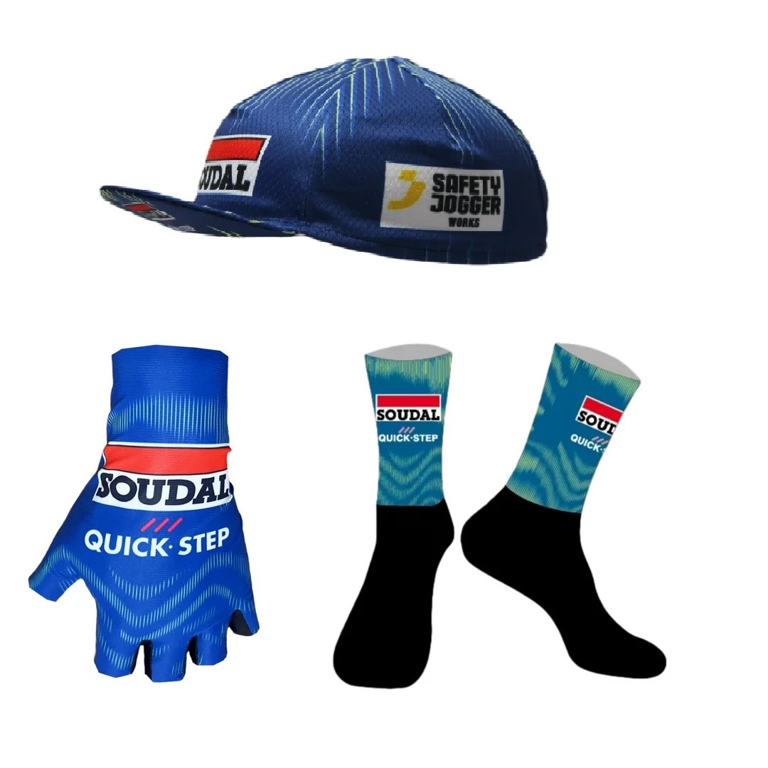 2026 SOUDAL QUICK STEP Team BLUE Ein Paar Halbfinger-Fahrradhandschuhe/EIN PAAR RADSÄCKE/SETZELLEGENDE