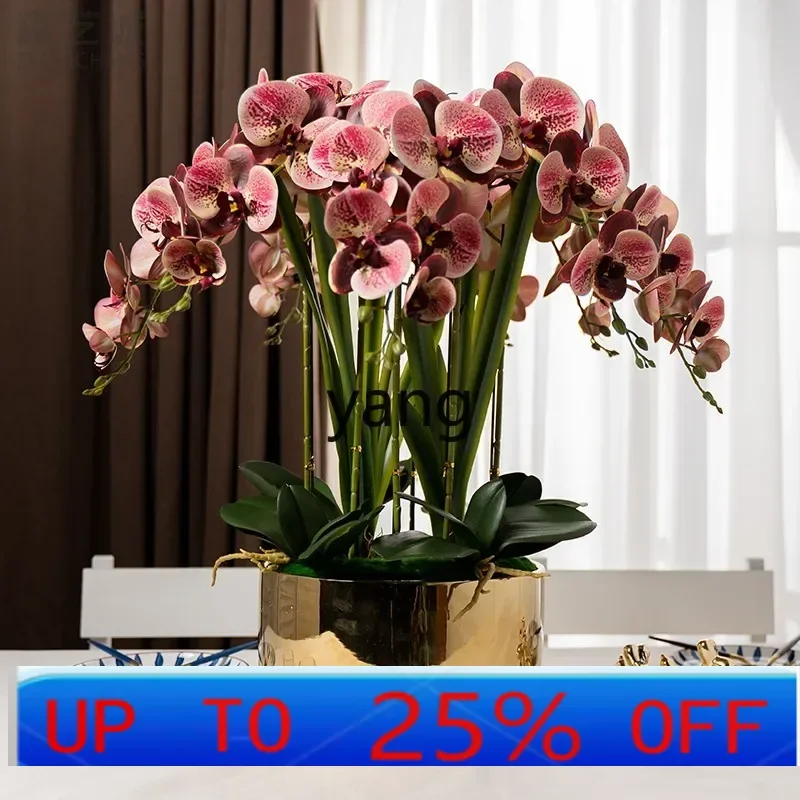 

Yjq large simulated Phalaenopsis flower arrangement plastic fake flower art large potted plant indoor decoration