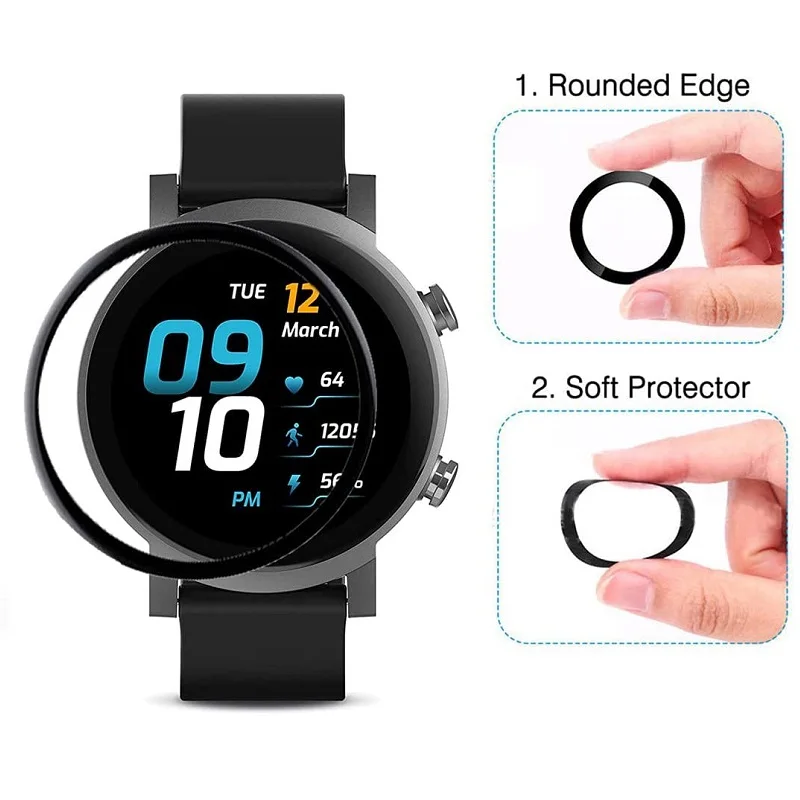 100PCS 3D Soft Screen Protector for TicWatch E3 GTK GTA TicWatch Pro 3 Smart Watch Full Cover Anti-Scratch Protective Film