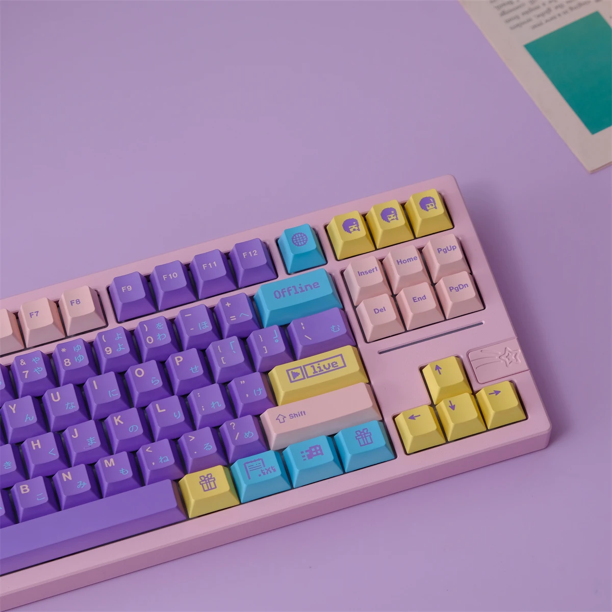 Imagem -02 - Teclas Sortidas Doces Pbt Keycaps Roxo Cereja Perfil Sublimação de Tinta para Interruptores mx Teclado Mecânico para Jogos 147