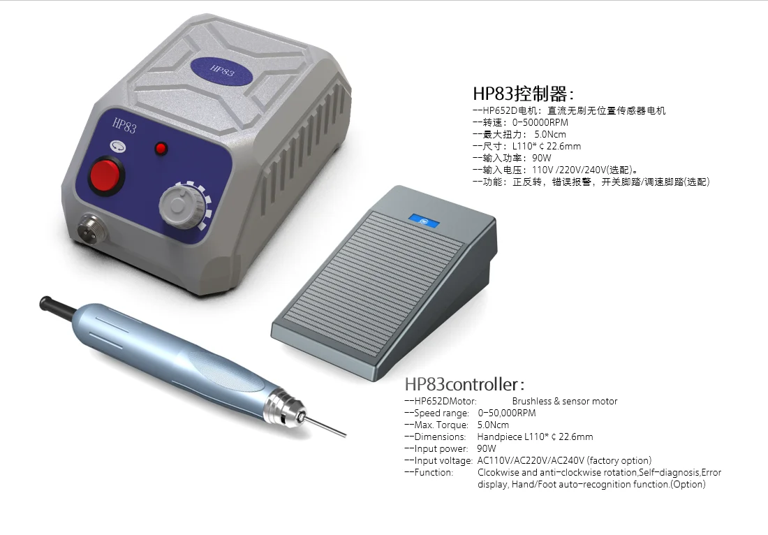 Dental Laboratory Dedicated High Quality 50000 Rpm Manual Polisher Handle Electric Polishing Engraving Micro Motor