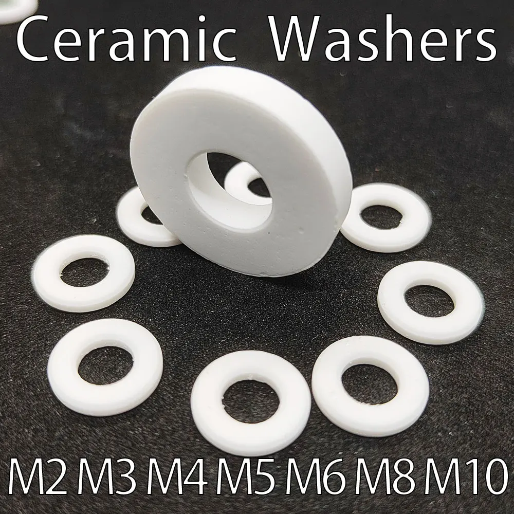 M2 M3 M4 M5 M6 M8 M10 Ceramic Washer Spacer Alumina High Temperature Resistant Gasket Ring Insulating Ceramic Tube Oring