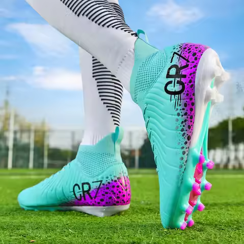 Men's Football Boots High Top Quality Soccer Shoes Professional Training Durable Breathable Outdoor Grass Anti-Slip Footwear New