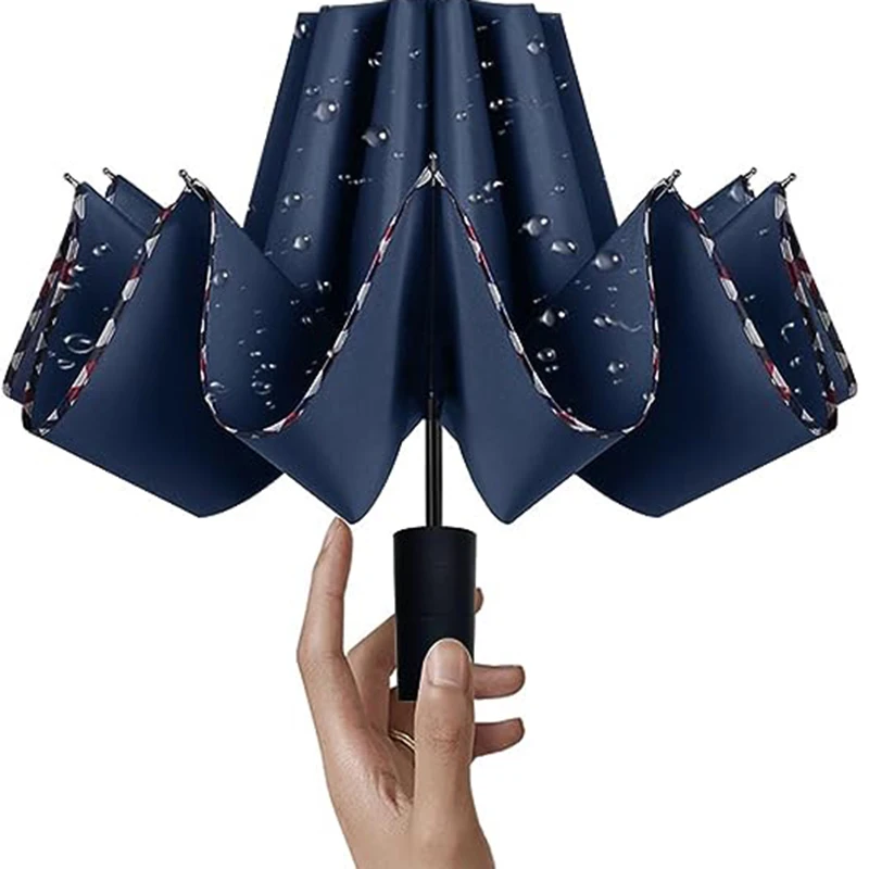 Umbrella Diversion Safe 10 Ribs Strong Folding with Clever Dry Hiding Spot Bottom Compartment Unscrews to Store & Hide Valuable