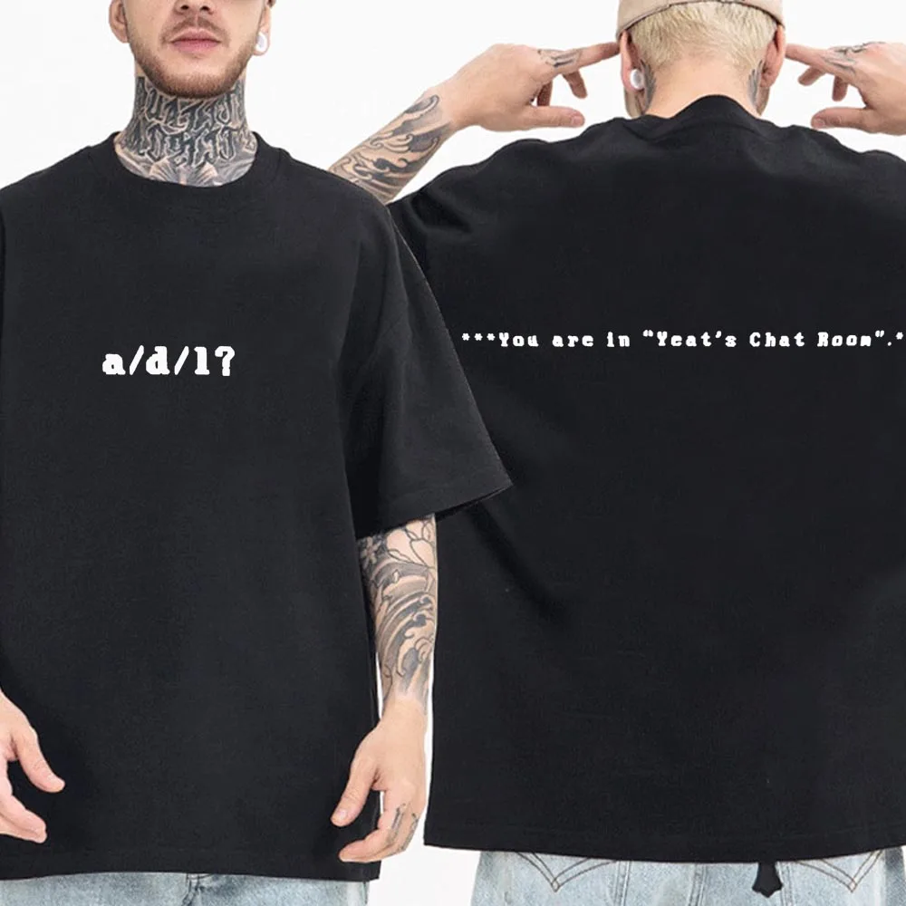Yeat CPFM X ADL CHAT ROOM T-shirt Man Woman Harajuku Short Sleeve O-neck Casual Shirt
