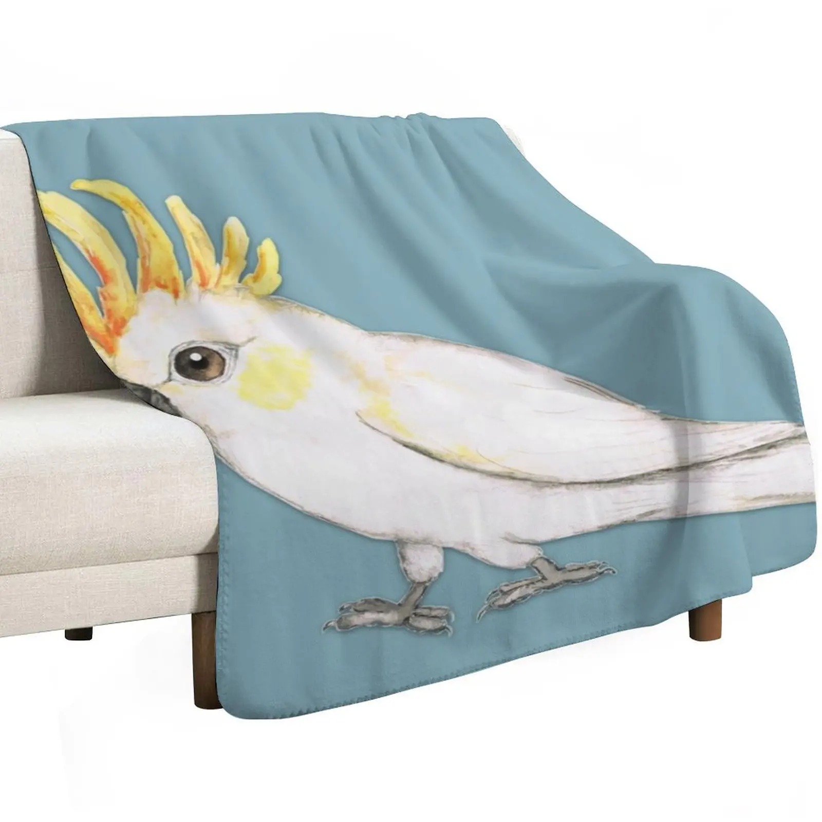 Sulphur crested cockatoo Throw Blanket Large Thin Soft Cute Luxury Brand Thins Blankets