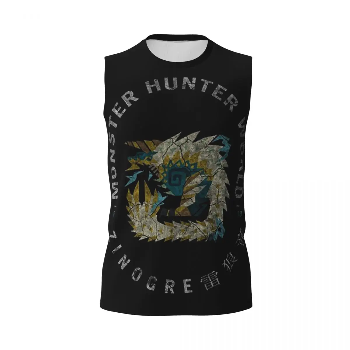 Monster Hunter Vintage Zinogre Men Printed Sleeveless T-shirt Casual Hip Hop Street Style Beach Holiday Tank Tops