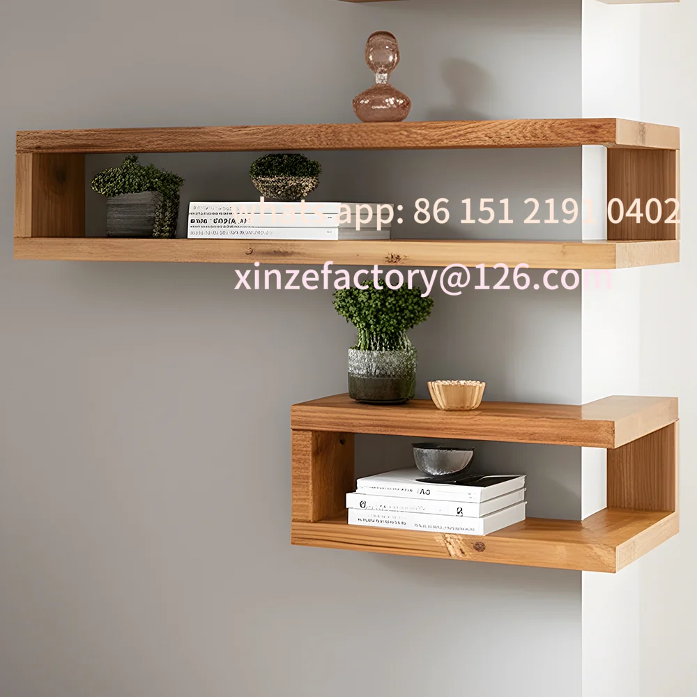 

Customizable ‌ wisząca geometryczna z litego drewna - organizer do przechowywania w stylu farmhouse, oszczędzająca