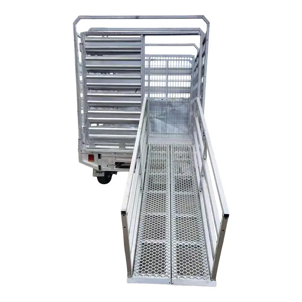 Livestock Cattle Cage Crate Transport Flatbed Trailer