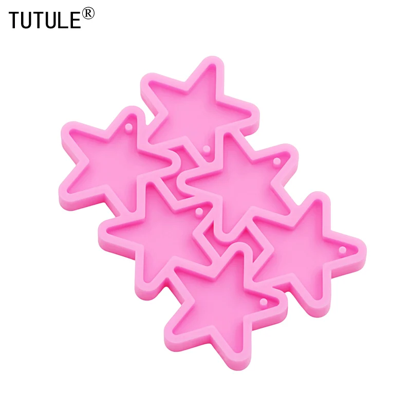 DIY Epoxy Resin clay Holographic Star Silicone Mold Star Decoration Silicone Mold Keychain Silicone Mold Chocolate cake molds