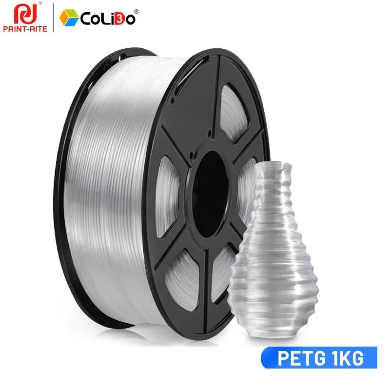 CoLiDo PETG Filament 1.75MM Black White Transparent For 3D Printer 1KG High Toughness High Precision Print-rite Tangle Free