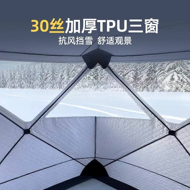 Outdoor steam sauna tent Thickened and warm winter ice fishing tent large window with chimney model Quick