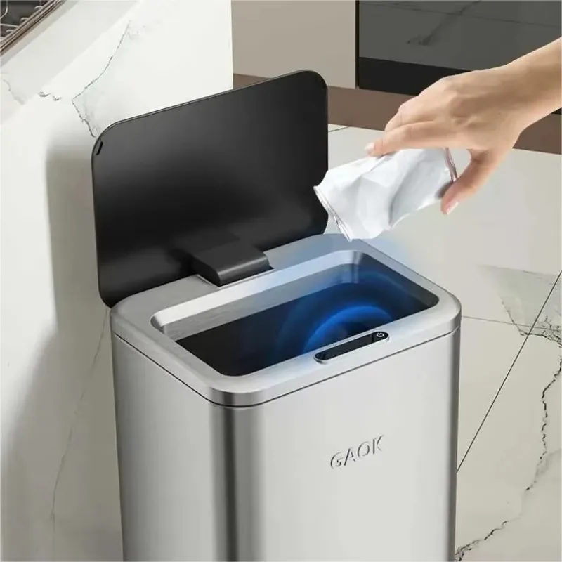 

New Design Automatically Sensor Touchless Trash Can Stainless Steel Trash Can