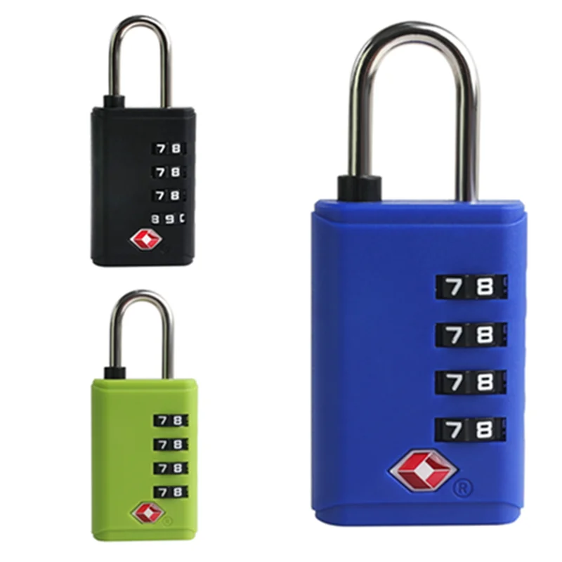 Portable Padlock Tsa Customs Lock 4 Dial Digit Combination Lock Anti-Theft Lock Safely Code Lock Luggage Lock Protect Security