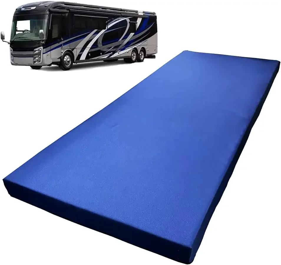 8” x 48” x 80” Water Resistant Memory Foam RV Bunk Mattress, Firm High Density Foam Base