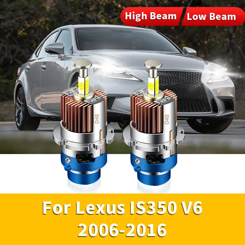 2Pcs For Lexus IS350 V6 2006-2016 LED Headlights 1:1 Car Lamp Xenon HID Turbo 32000LM Auto Bulbs Four-Sided CSP Chip 6000K ﻿