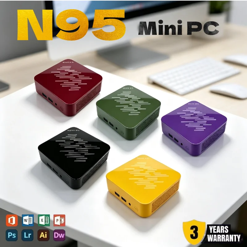 New Mini PC Core N95 Small Host 16GB Selectable 1/2TB SSD WiFi6 Bluetooth 5.2 1000M Ethernet Daily Office Light Gaming Equipment