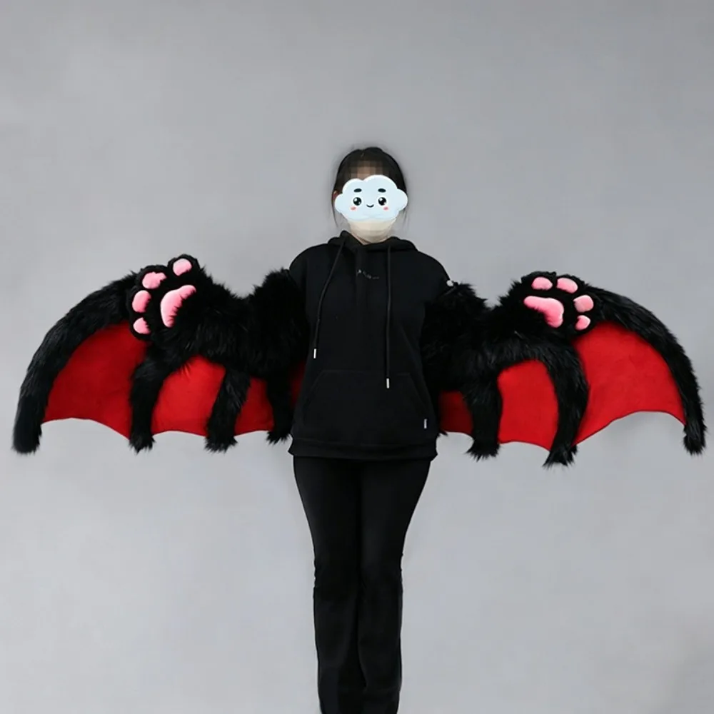 Handmade Simulated Furry Bat Wing Beast Claws Gloves Animal Cosplay Accessories Unisex Halloween Club Pub Masquerade Party Props