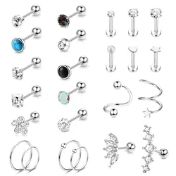 Drperfect-Boucles d'Oreilles en Acier Inoxydable pour Femme, Bijoux de Piercing, Cartilage, Labret, Conque, Helix