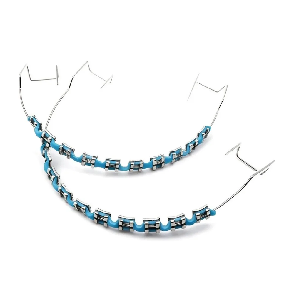 Fashion Braces 1Pair Colorful Temporary Tooth Decoration with Metal Wires Metal Bracket Orthodontic Ligature Ties High Quality