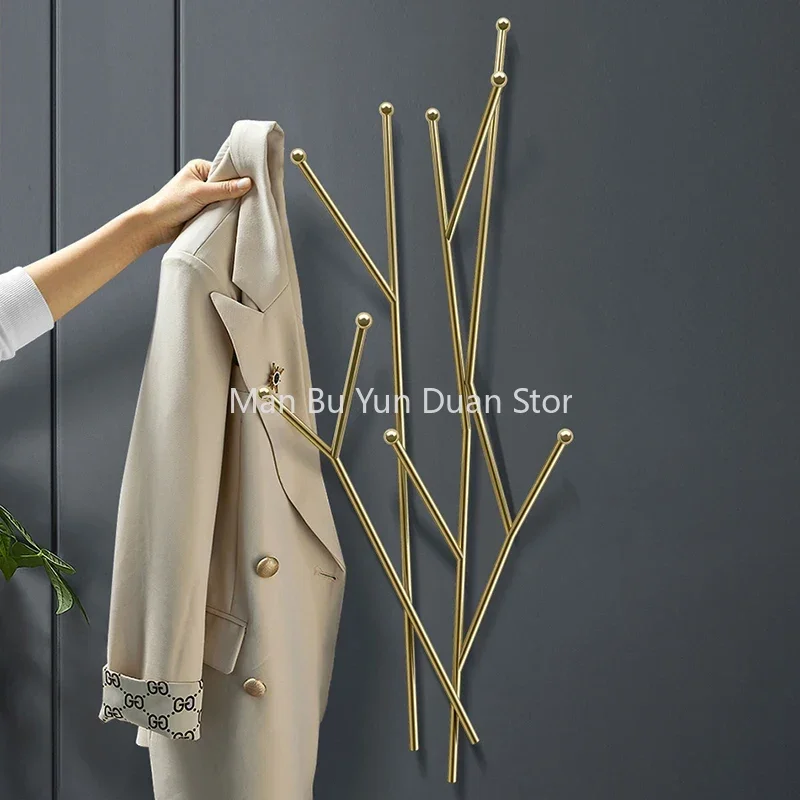 Closet Organizer Clothes Rack Hangers Wall Clothes Drying Rack Golden Entrance Hanger Jackets Wieszaki Na Ubrania Home Furniture