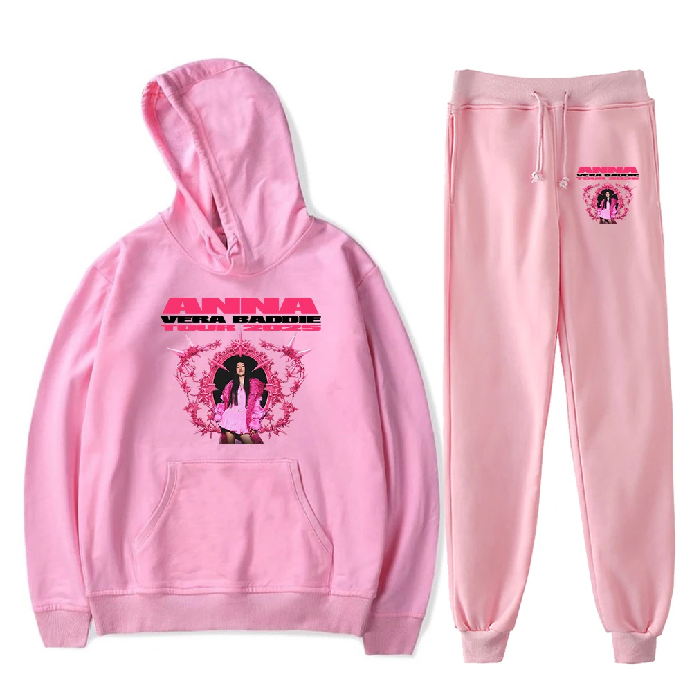 GF Anna Pepe Vera Baddie Tour Hoodies Jogger Calças Conjunto de duas peças Moletons + Calças de moletom Conjuntos de roupas masculinas e femininas