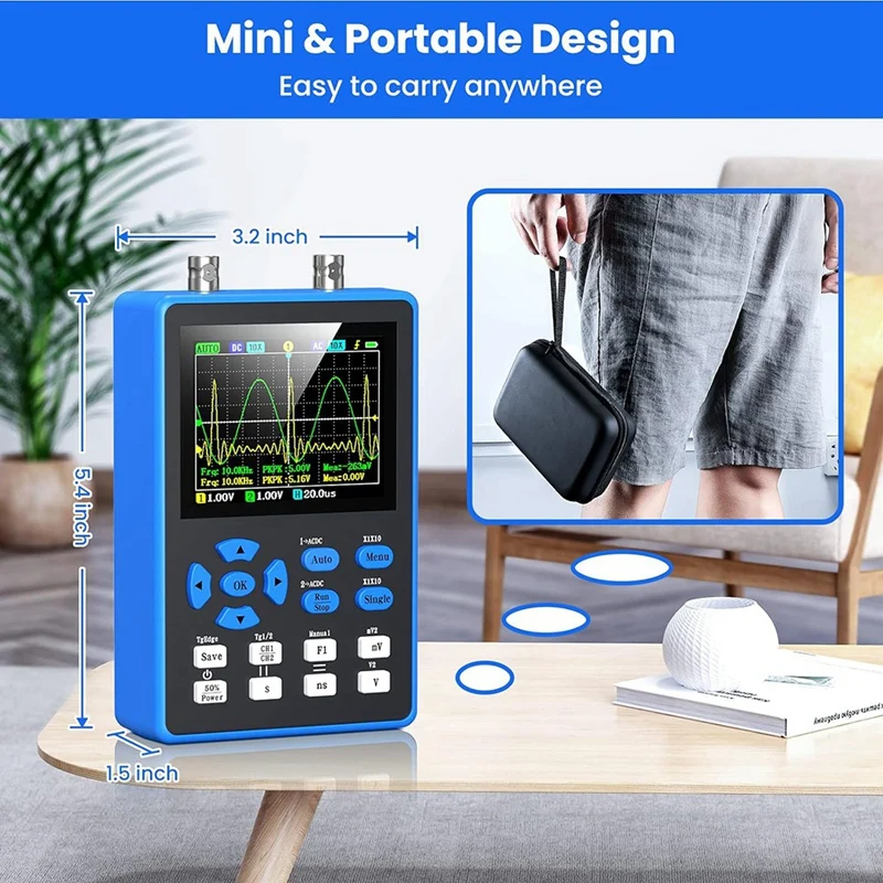 AA58 DSO2512G Digital Oscilloscope with 2 Channels 120Mhz Bandwidth Signal Generator 500MSa/S Sampling Rate, 2.8 Inch Display