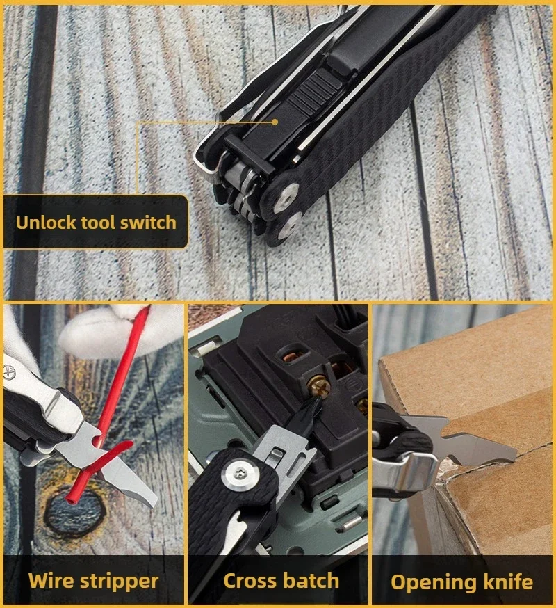 BHBT Faltbare Multitool-Zange Multifunktionales Kombinationswerkzeug Zange Faltbare Schere EDC Outdoor-Ausrüstung Schweizer – Detail 24
