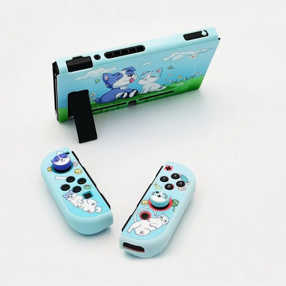 Case For Nintendo Switch OLED/NS Accessorie Joycon Rocker Cap 4pcs Cartoon Protect Case Cover For Switch Accessorie Console Game