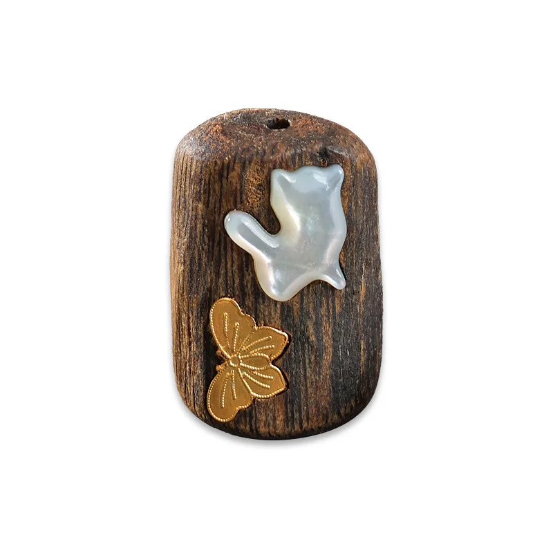 Chinese Traditional Auspicious Lucky Natural Agarwood Sandalwood Beads 925 Sterling Silver Gold Plated Spacer Beads Patches For view 5
