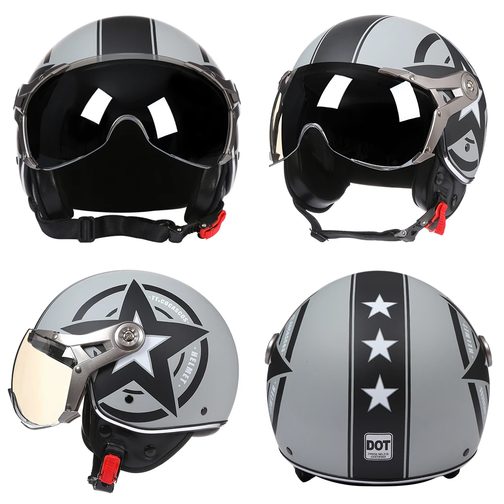 Heiße Verkäufe BLD Serie Open Face Motorrad Helm Hohe Qualität Vintage Racing Casco Moto Abnehmbare Futter Cafe Racer Helm Dot