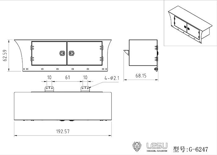 Lesu Metall-Seitenschwellerplatte für 1/14 DIY Tamiya Modell R470 R620 RC Traktor LKW Ersatzteile Spielzeug TH16488 RC Zubehör – Detail 2