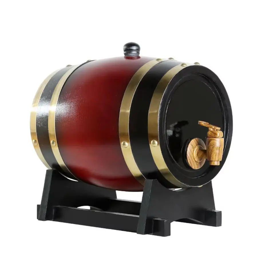 

High-capacity pine wine barrel, Household solid wooden wine cask, Empty barrel for storing red wine, Winery make wine barrel, 3L
