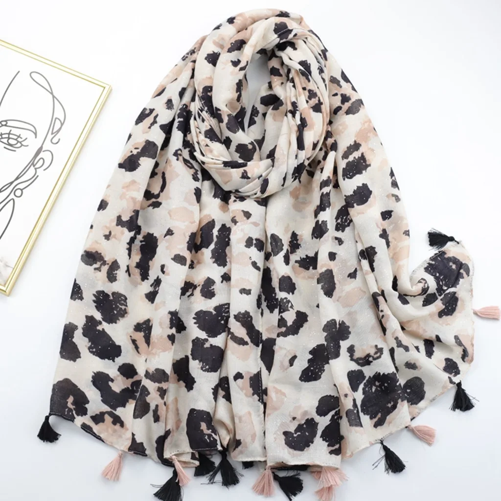 

Lightweight Women's Fashion Floral Stripe Circle Printed Winter Fall Warm Large Blanket Scarves Leopard Head Scarf Shawls Wraps