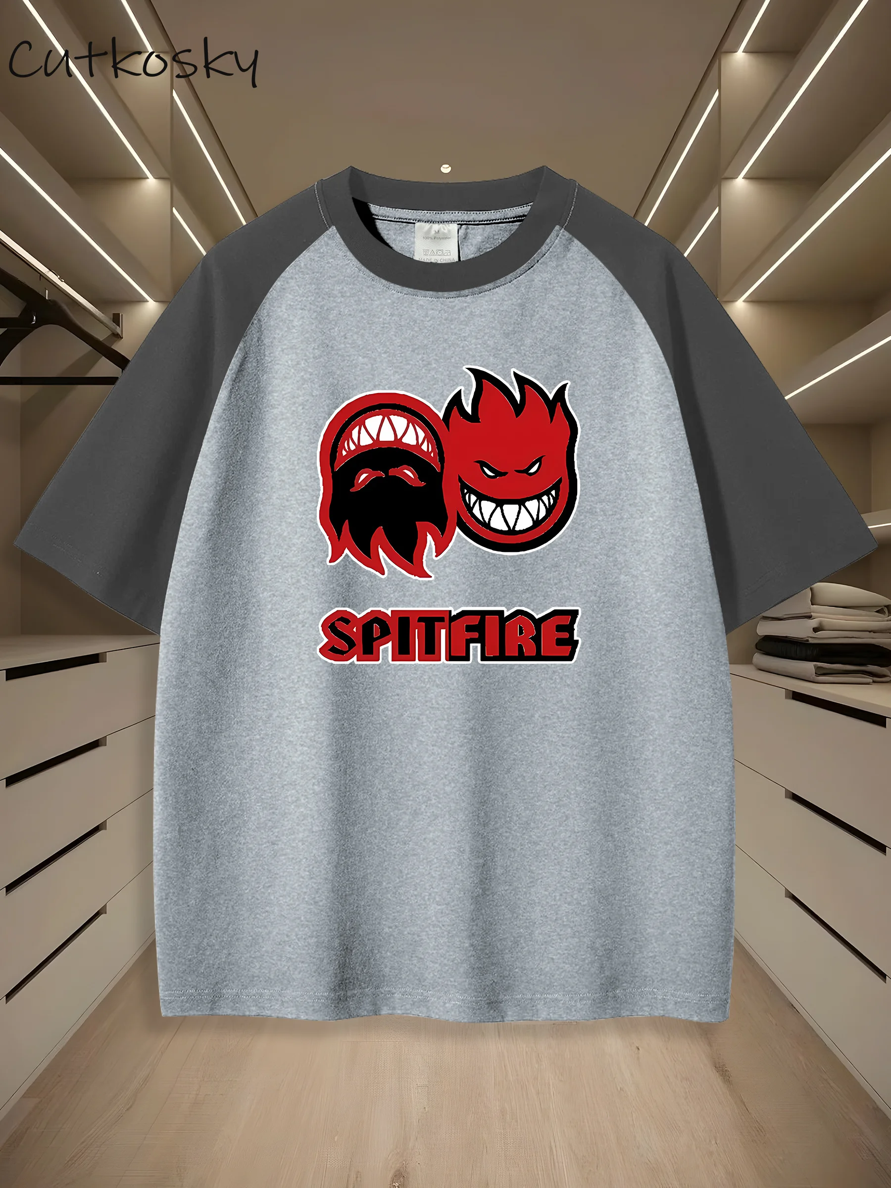 تي شيرت - تي شيرت صيفي كاجوال للرجال، تصميم أحمر وأسود، قماش خفيف الوزن، مثالي للارتداء الكاجوال أو الهدايا #4