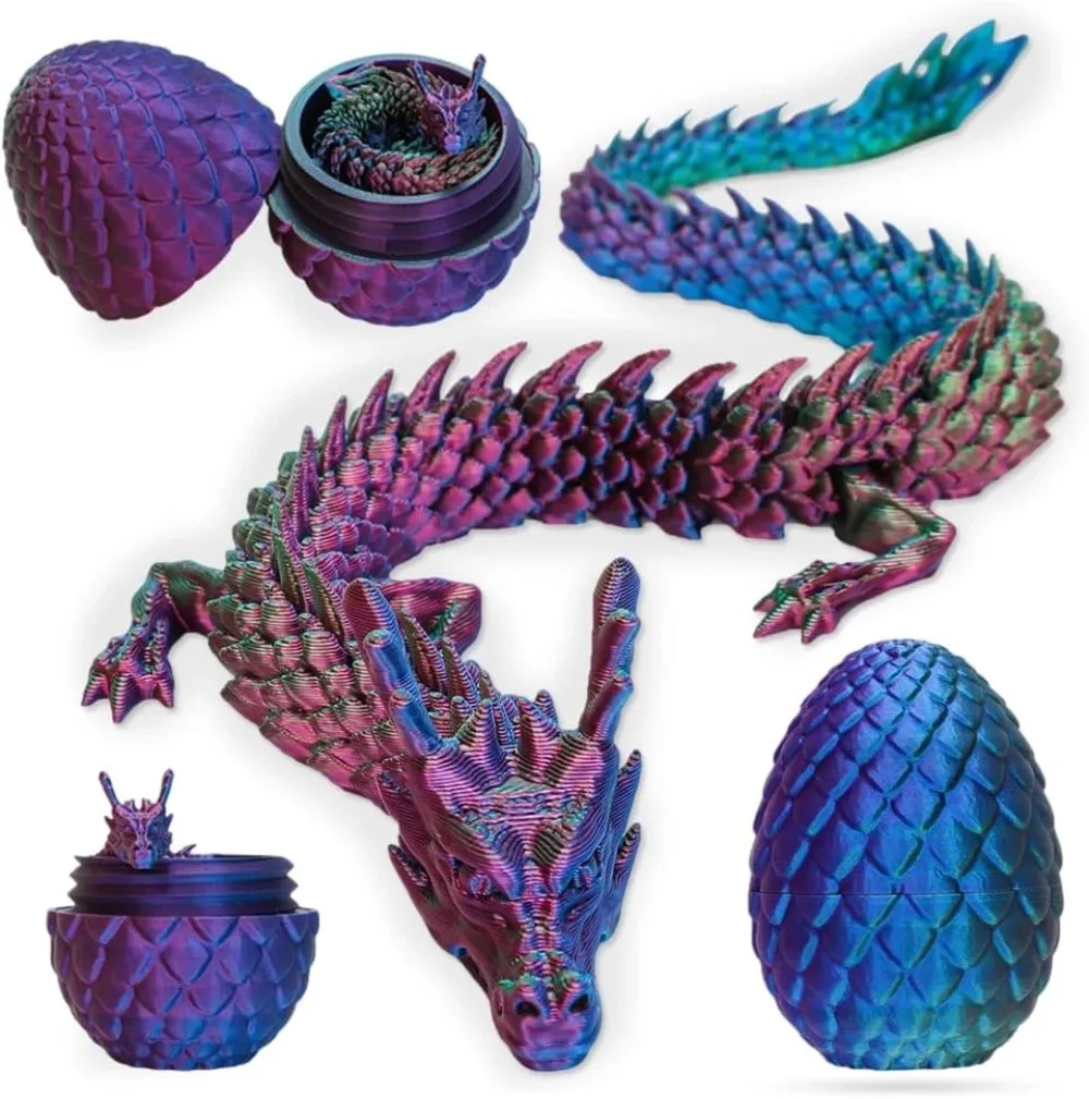 3D Mini Chinese Dragon Surprise Egg Movable Joint Tabletop Decoration Collectible Gifts And Toys Home Dragon Articulated