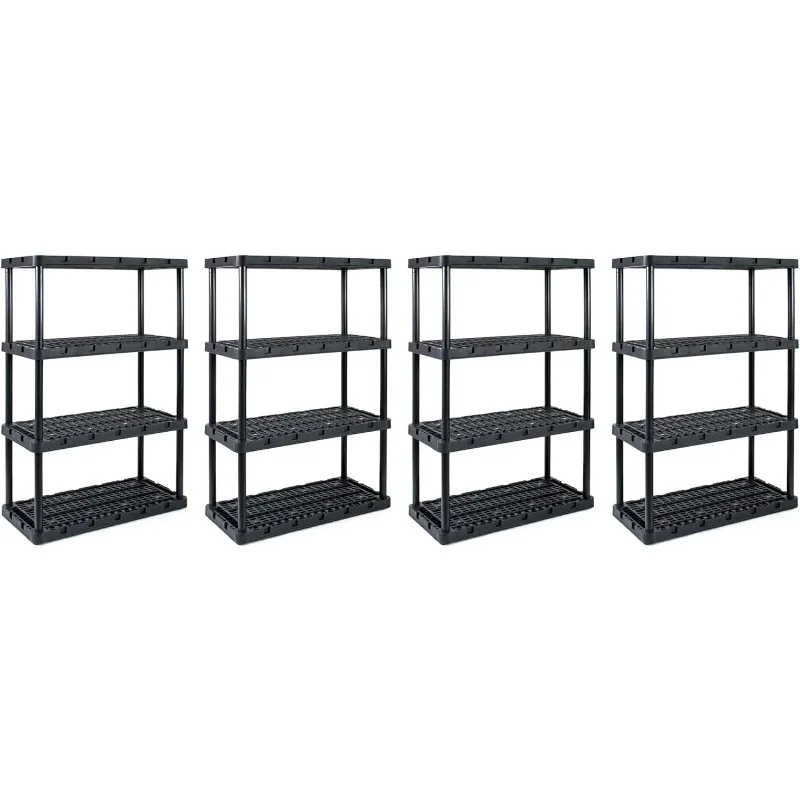 4 Shelf Knect A Shelf Ventilated Heavy Duty Storage Unit 18 x 36 x 54.5 in Organizer System for Home, Garage