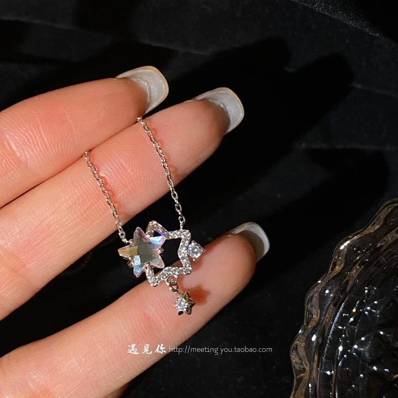 أنيمي الحب والفضاء العميق Xavier الانطباع الرياح ستار سلسلة 925 قلادة فضية تأثيري الكرتون جمع حلية هدية عيد الميلاد