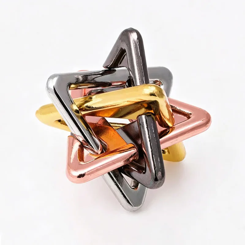 Thinking Triangle Metal Puzzles Brain Teaser for Adults & Kids Difficult Interlocking IQ Logic Educational Toys Mind Challenge