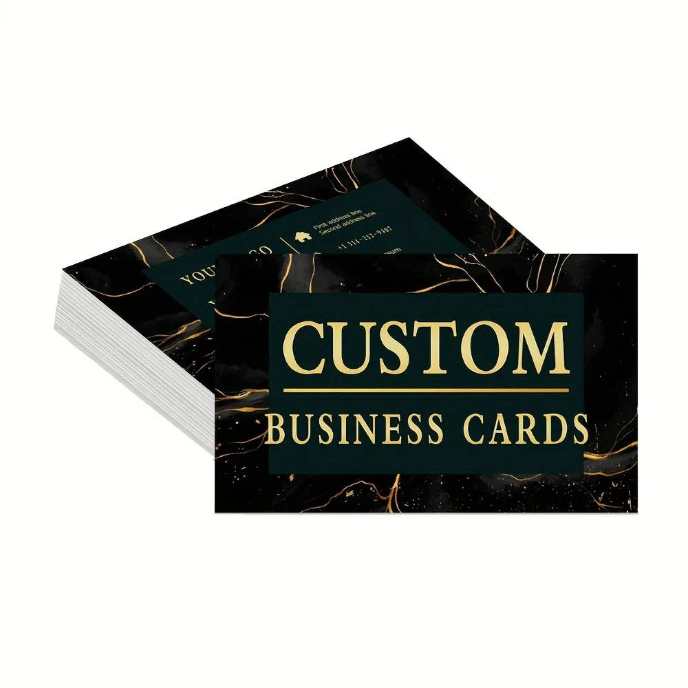 9*5.4cm Double Sided Printing Business Cards 300g Right Angle Free Design Custom Logo Text For Office Company